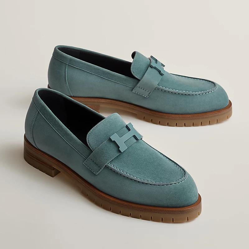 Giày Hermes Faubourg Loafer Nữ Xanh Lá